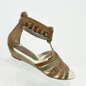 Pikolinos Women's Brown Leather Gladiator Sandals Casual Summer Size 35 (US 4-5)